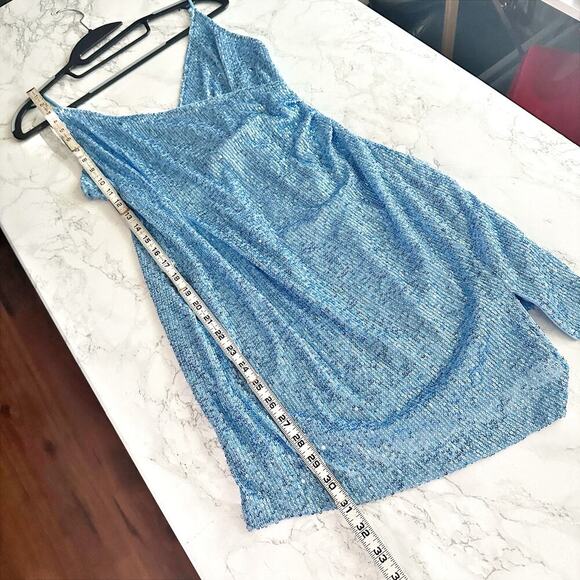 Hello Molly Twilight Dancer Light Blue Sequin Dress‎ women’s size 6 NEW - Picture 9 of 11